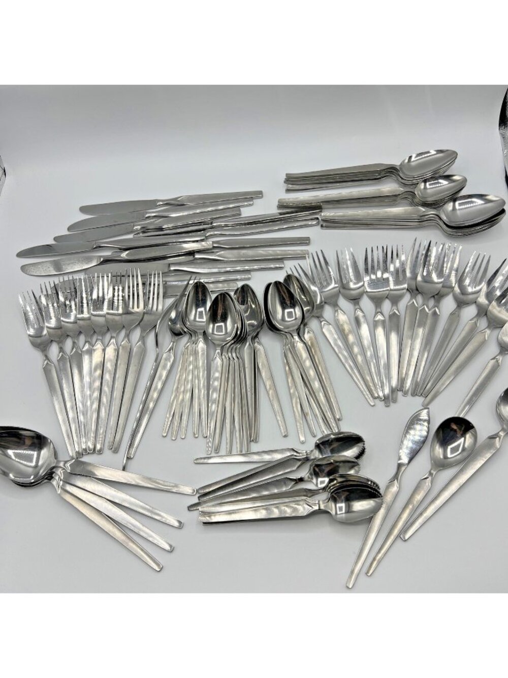 MCM Stanley Roberts Flatware Set Cortina Stainless Steel 92 Pc Serving Utensils